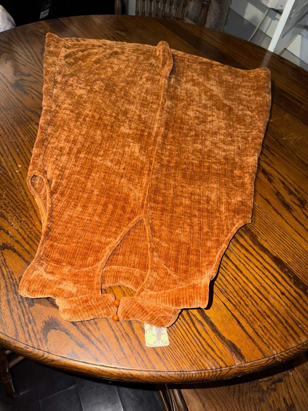 Free People Retro Love Ribbed Chenille Mock Neck Mini Dress Rust Orange